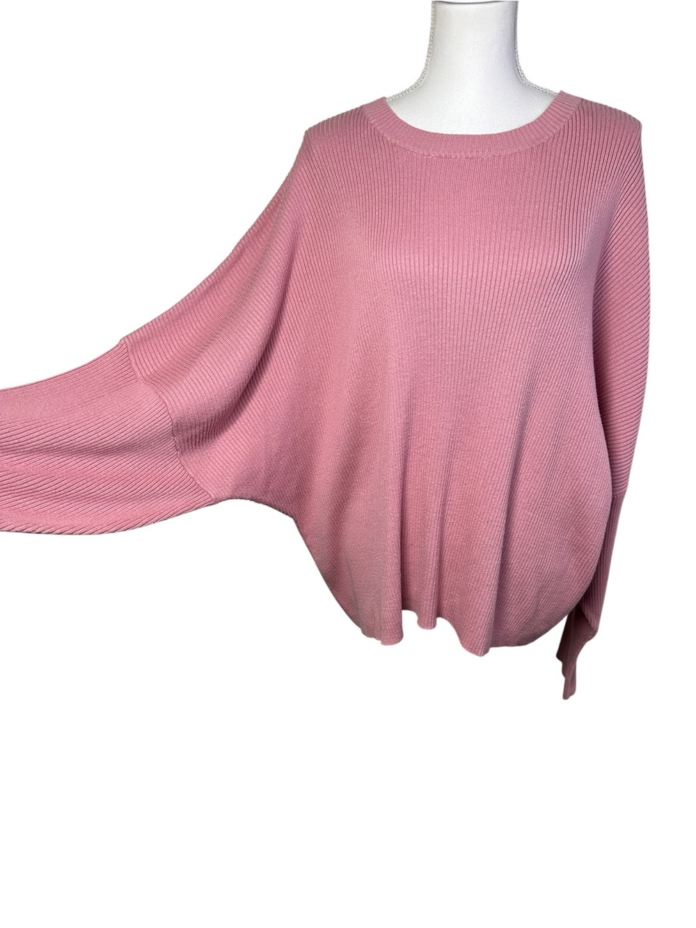 Lullaby Club Alex Knit Sweater Dusty Pink Oversized Ribbed L/XL NWT - Picture 2 of 11